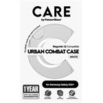 CARE - Puzdro Urban Combat s bielym QI pre Samsung Galaxy S25+, transaprentná