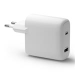 dbramante1928 - Cestovný adaptér re-charge GaN USB-A/USB-C, 65 W, biela