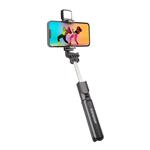 EASY&SHARE - Selfie tyč s LED svetlom a statívom, čierna