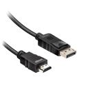 Ekon - Kábel HDMI v2.0/DisplayPort, 1,8 m, čierna