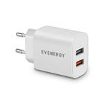 EVENERGY - Cestovný adaptér 2x USB-A, 10 W, biela