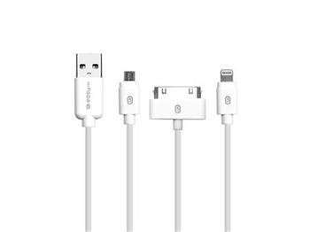 EVENERGY - Kábel USB-A/Micro-USB/Lightning/Dock, 5 W, Multi, biela