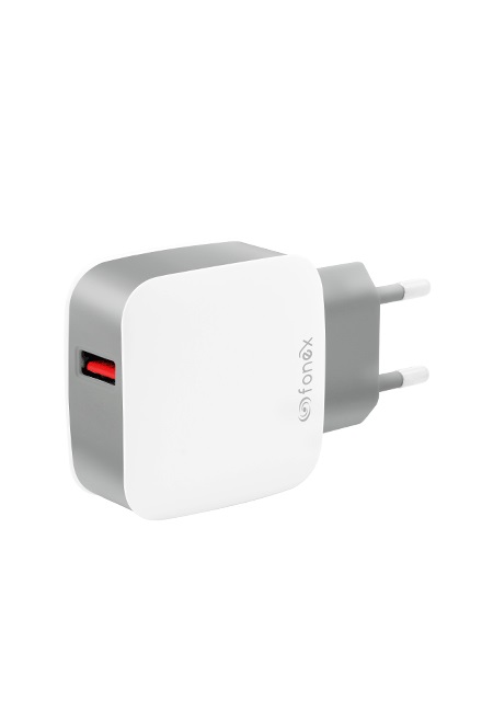 Fonex - Cestovný adaptér USB-A, 3,1 A, 18 W, biela