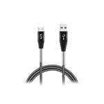 Fonex - Kábel Steel Force USB/Micro-USB, 2.4 A, 12 W, 1m, sivá