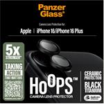 PanzerGlass - Ochranný kryt objektívu Hoops Ceramic pre iPhone 16/16 Plus, čierna