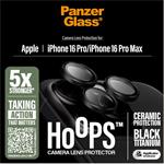 PanzerGlass - Ochranný kryt objektívu Hoops Ceramic pre iPhone 16 Pro/16 Pro Max, čierna