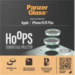 PanzerGlass - Ochranný kryt objektívu Hoops pre iPhone 15/15 Plus, zelená