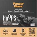 PanzerGlass - Ochranný kryt objektívu Hoops pre iPhone 15 Pro/15 Pro Max, black titanium