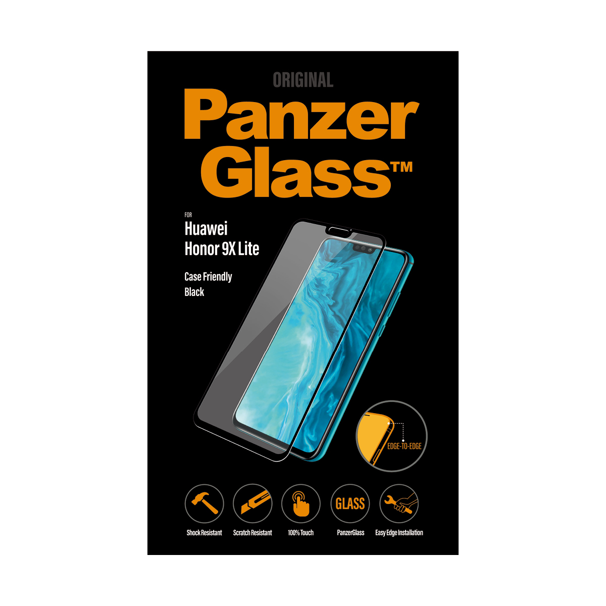 PanzerGlass - Tvrdené sklo Case Friendly pre Honor 9X Lite, čierna