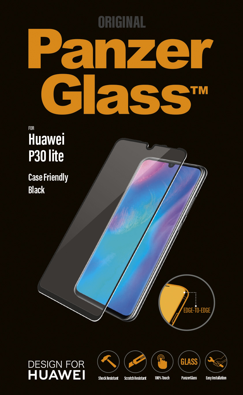 PanzerGlass - Tvrdené sklo Case Friendly pre Huawei P30 Lite, čierna