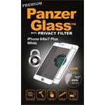 PanzerGlass - Tvrdené sklo PREMIUM, Privacy pre iPhone 8/7/6S/6 Plus, biela