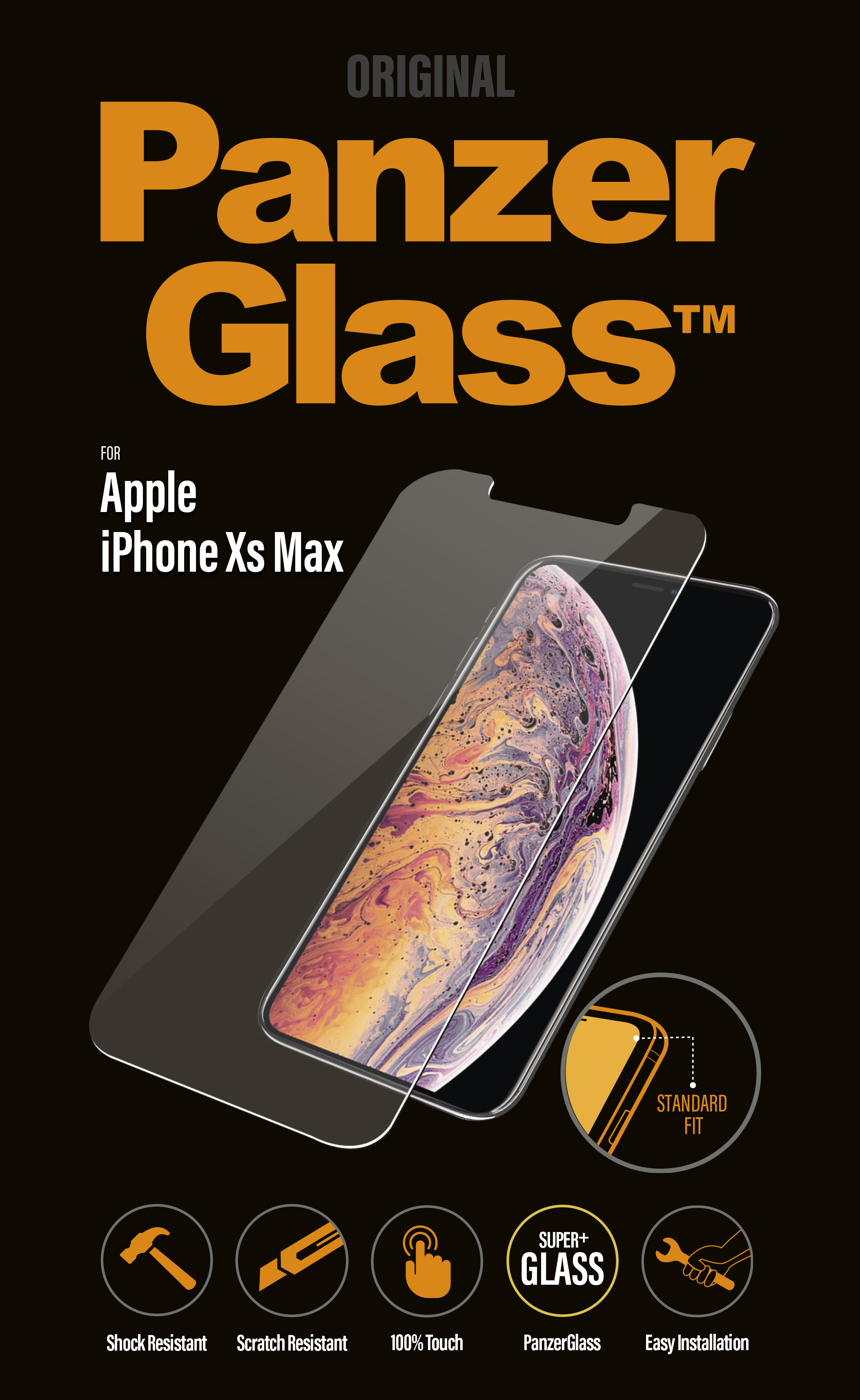 PanzerGlass - Tvrdené sklo Standard Fit pre iPhone XS Max, číra