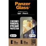 PanzerGlass - Tvrdené sklo UWF Eyecare s aplikátorom pre iPhone 15, čierna