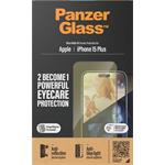 PanzerGlass - Tvrdené sklo UWF Eyecare s aplikátorom pre iPhone 15 Plus, čierna