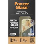 PanzerGlass - Tvrdené sklo UWF Eyecare s aplikátorom pre iPhone 15 Pro, čierna