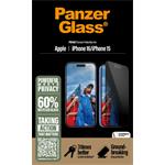 PanzerGlass - Tvrdené sklo UWF Privacy s aplikátorom pre iPhone 16/15, čierna