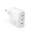 PURO - Cestovný adaptér 3x USB-C, GaN, MINI PRO, 96 W, biela