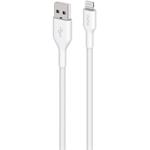 PURO - Kábel USB-A/MFI Lightning, 12 W, látkový, 1,2 m, biela