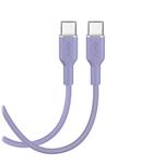 PURO - Kábel USB-C/USB-C 25 W, Soft, 1,5 m, lavander blue