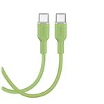 PURO - Kábel USB-C/USB-C 25 W, Soft, 1,5 m, salted lime