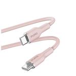 PURO - Kábel USB-C/USB-C, 60 W, Soft, 1,5 m, ružová
