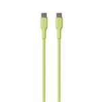 PURO - Kábel USB-C/USB-C, 60 W, Soft, 1,5 m, svetlá zelená