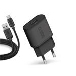 SBS - Cestovná nabíjacia sada USB/Micro-USB 2.0, 1 A, 100/250V, čierna