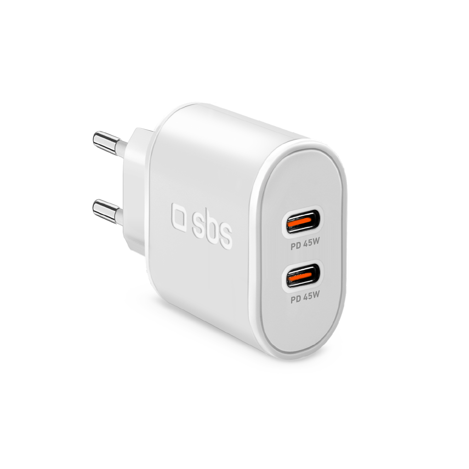 SBS - Adaptér 2x USB-C, 45 W, PD, bie