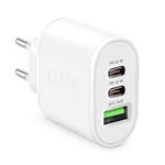 SBS - Cestovný adaptér 2x USB-C/USB, PD, 65 W, biela