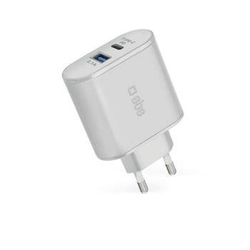 SBS - Cestovný adaptér s technológiou Power Delivery USB/USB-C, 30W, biela
