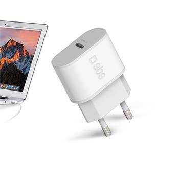 SBS - Cestovný adaptér s ultra rýchlym nabíjaním, USB-C, 30 W, 3 A, 100/250V, biela