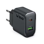 SBS - Cestovný adaptér USB-A/USB-C, PD 65 W, čierna
