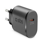 SBS - Cestovný adaptér USB-C, 25 W, PD, čierna