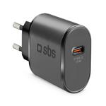 SBS - Cestovný adaptér USB-C, AFC, 15 W, čierna