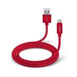 SBS - Kábel Polo USB/USB-C silikónový, 1 m, červená
