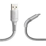 SBS - Kábel UNBREAKABLE, USB/MFI Lightning, 1 m, sivá