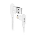 SBS - Kábel USB-A/MFI Lightning, 10 W, s 90° konektormi, 1 m, biela