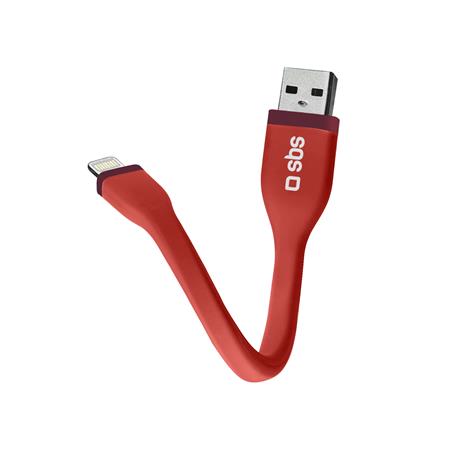 SBS - Kábel USB-A/MFI Lightning 5 W, Mini, 12 cm, červená