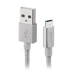 SBS - Kábel USB-A/Micro USB, 5 W, opletený, 1 m, strieborná