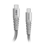 SBS - Kábel USB-C/USB-C, 60 W, Extreme, z aramidového vlákna, 1,5 m, šedá