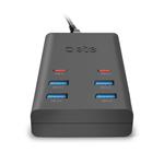 SBS - Nabíjacia stanica 4x USB-A/2x USB-C, PD, 25 W, čierna