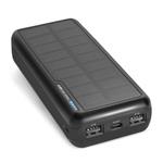 SBS - PowerBank 20000 mAh 10 W, Intelligent Charge, Solar, USB-C/2x USB-A, čierna