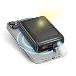 SBS - PowerBank 5000 mAh 10 W, kompatibilná s MagSafe, Solar, Mag Power, USB-C/USB-A, čierna