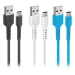SBS - Sada troch káblov USB-C/USB, 1,2 m, čierna/biela/modrá