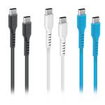 SBS - Sada troch káblov USB-C/USB-C, 1,2 m, čierna/biela/modrá