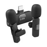 SBS - Set Dual Clip Mic, čierna