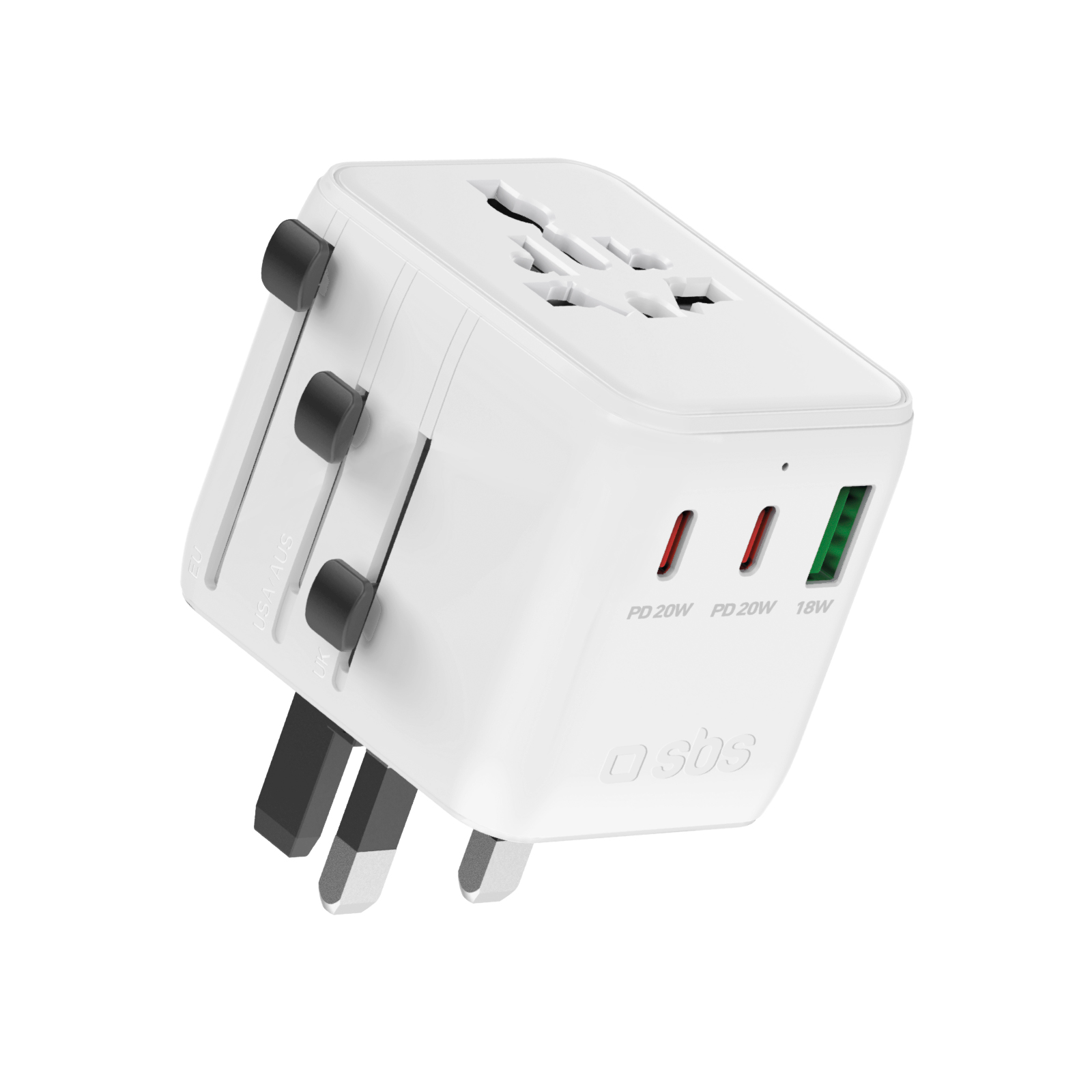 SBS - Cest adapt 2xUSB-C/USB-A, 20W,bie