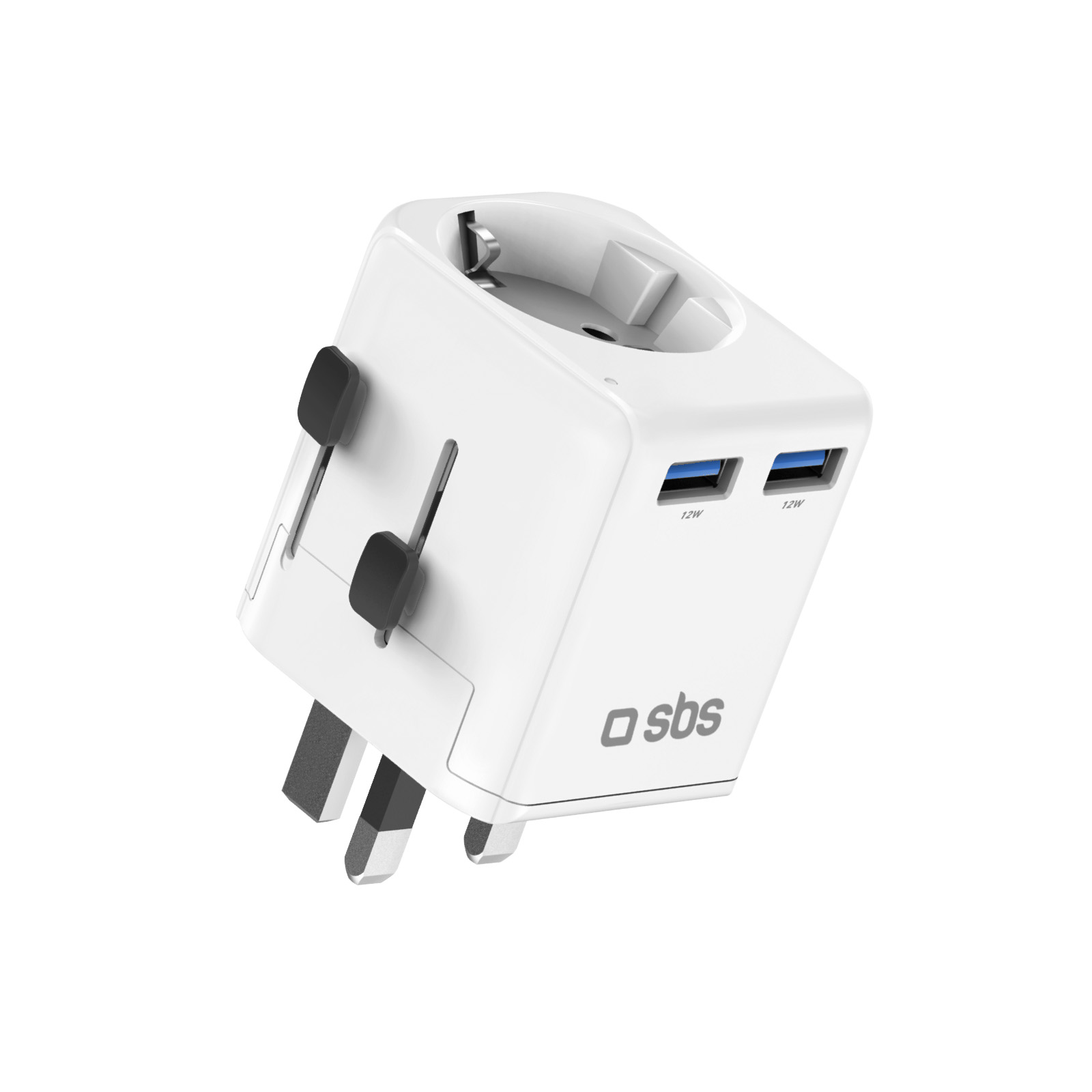 SBS - Univ cest adaptér EU, 2x USB-C, bie