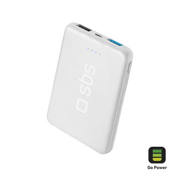 SBS - Záložný zdroj - PowerBank 4000 mAh, 2x USB, 2,1 A/1 A, biela