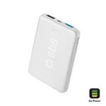 SBS - Záložný zdroj - PowerBank 4000 mAh, 2x USB, 2,1 A/1 A, biela 